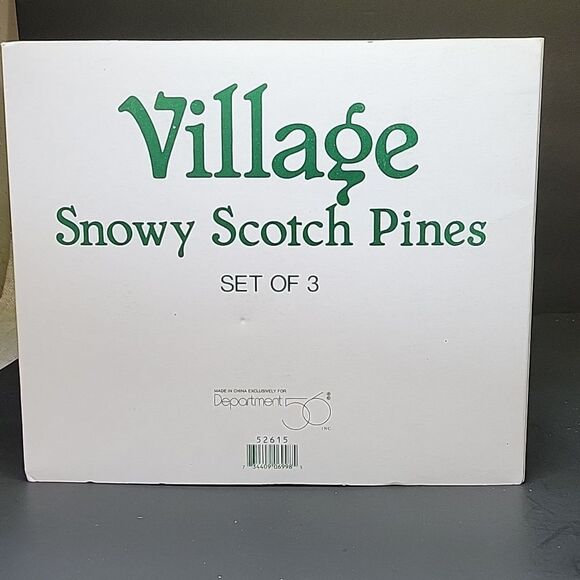 Department 56 Village SNOWY SCOTCH PINES , (Set of 3)  #52615, GREAT Condition! - Picture 2 of 9